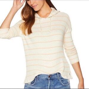 Billabong Lounge Around Thermal Waffle Knit Hoodie Top Beige Sz S $45 Like New!